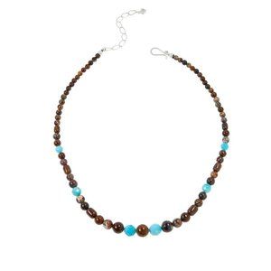Jay King Sterling Silver Jasper and Amazonite Bead 18' Necklace